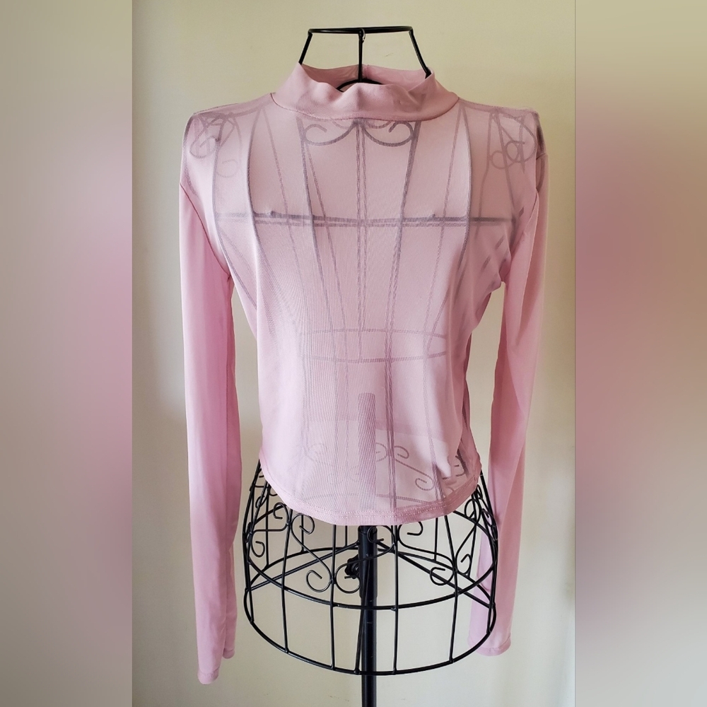 MARCI Lite Rose Long Sleeve Sheer Top - Small